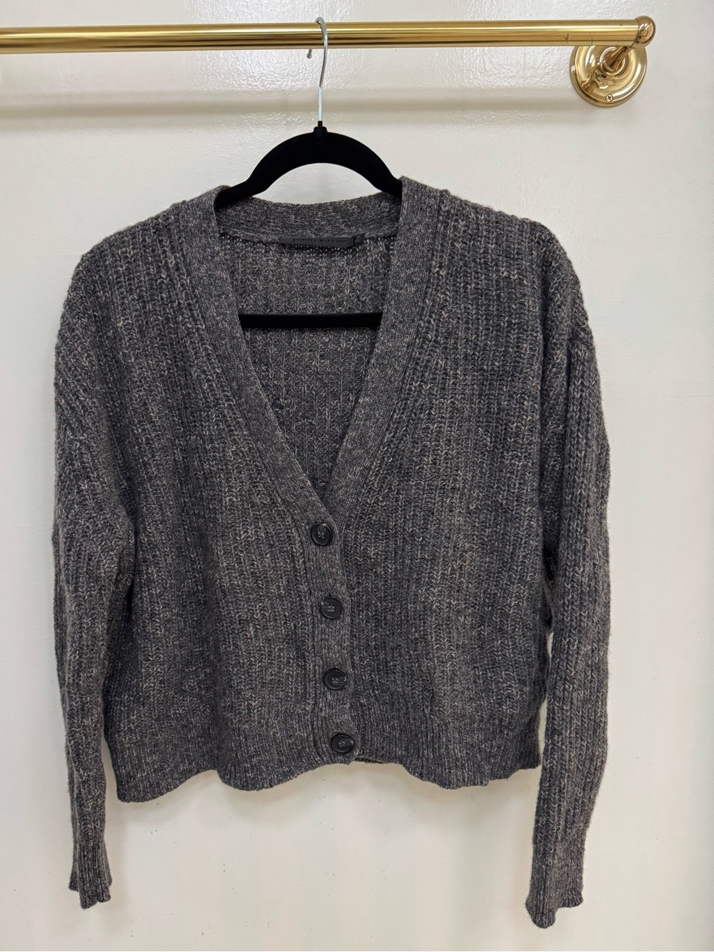 Jenni Kayne cropped cocoon cardigan charcoal gray XS